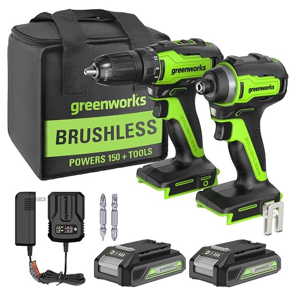 Kit trapano avvitatore e massa battente 24v gd24dd35id220k2x 2 batterie litio 2 ah