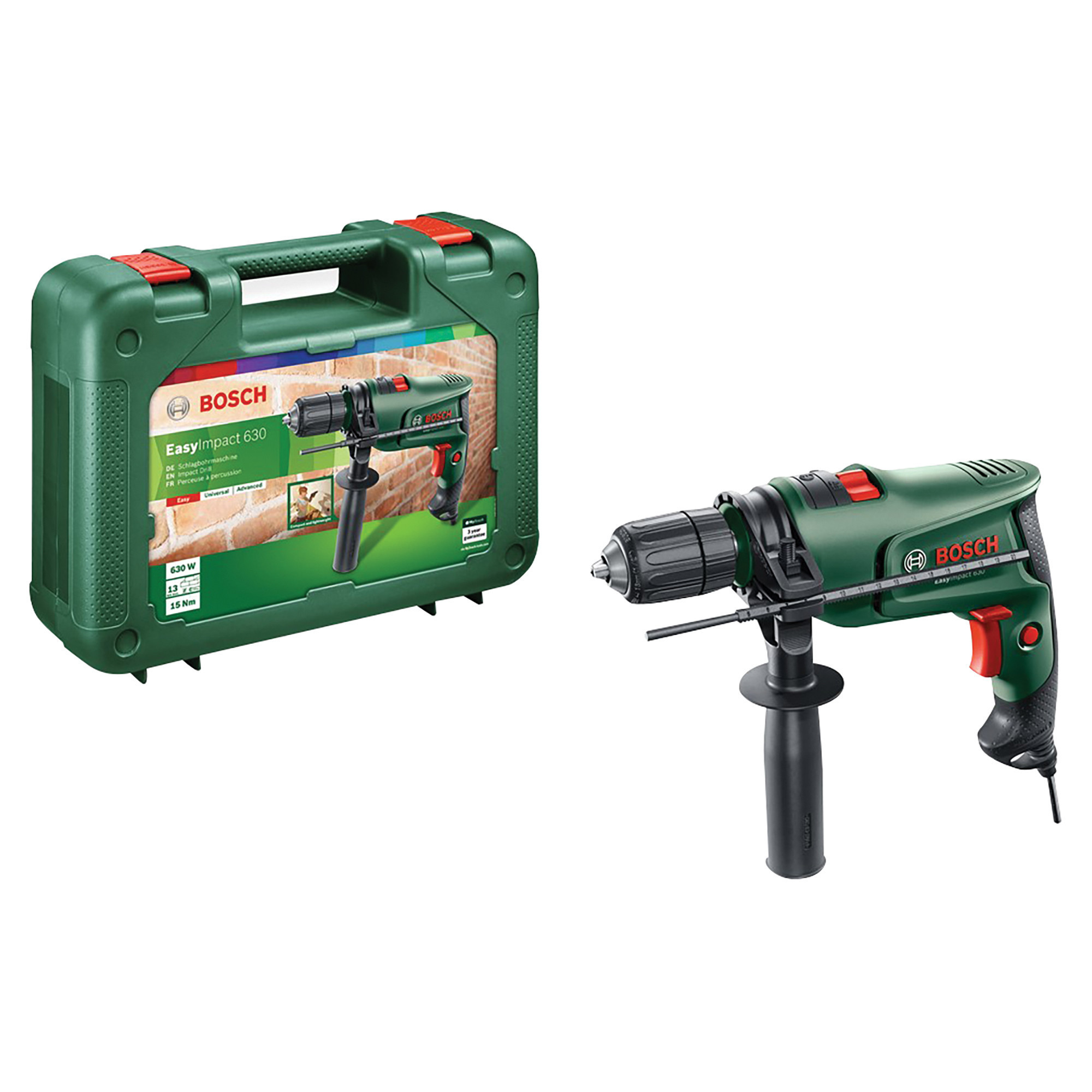 Trapano bosch 630 w easyimpact 630 50-3000 giri/min coppia serraggio 15 nm peso 1,7 kg