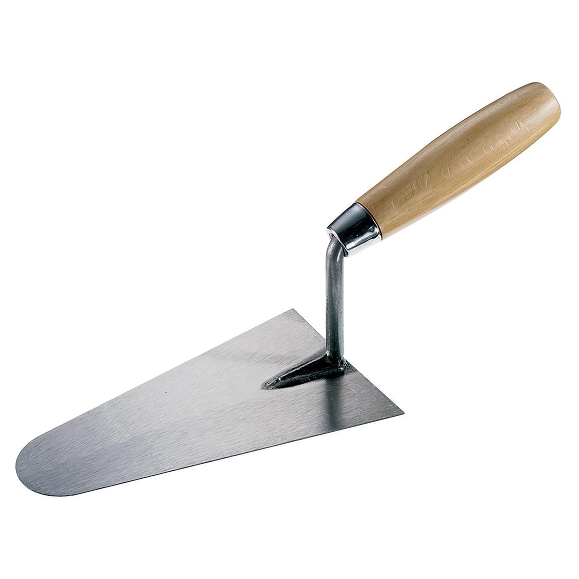 Cazzuola 18 cm punta tonda spatola in acciaio temprato manico legno