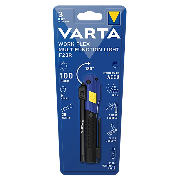 VARTA TORCIA 100 LUMENS 20 MT RICARICABILE