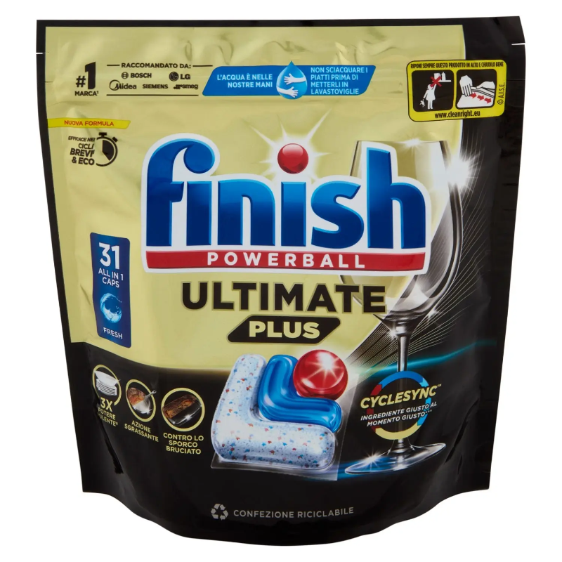 FINISH LAVASTOVIGLIE CAPS ULTIMATE PLUS ALL IN 1 X31 FRESH