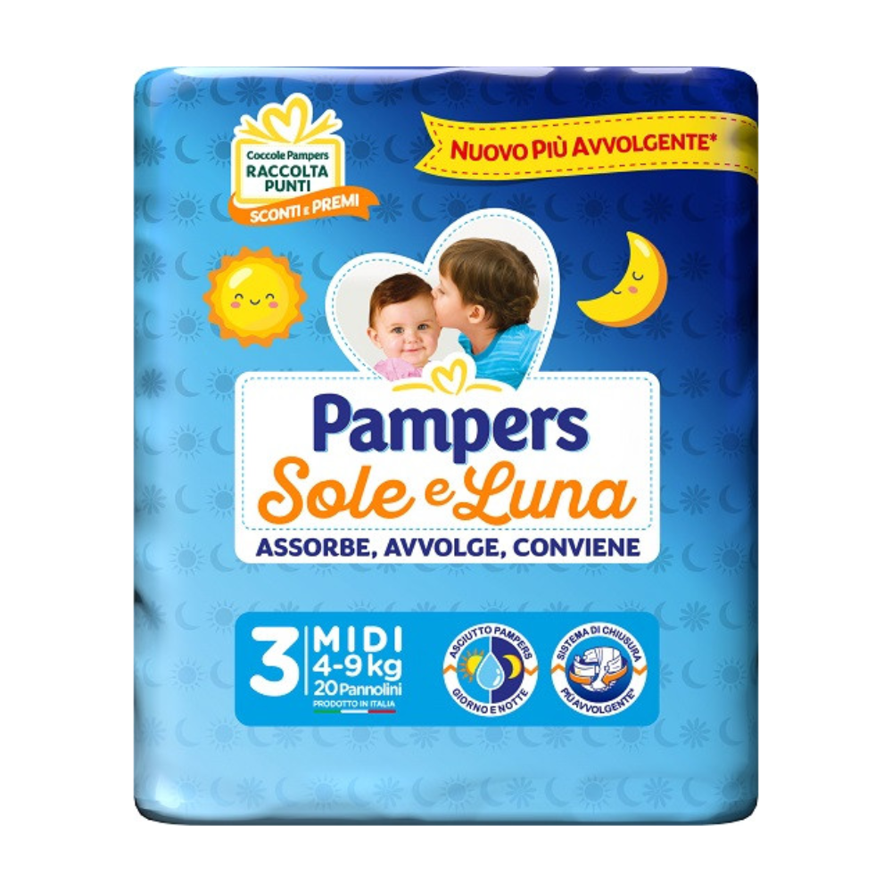 PAMPERS SOLE E LUNA MEDI 20 PZ  MISURA 3