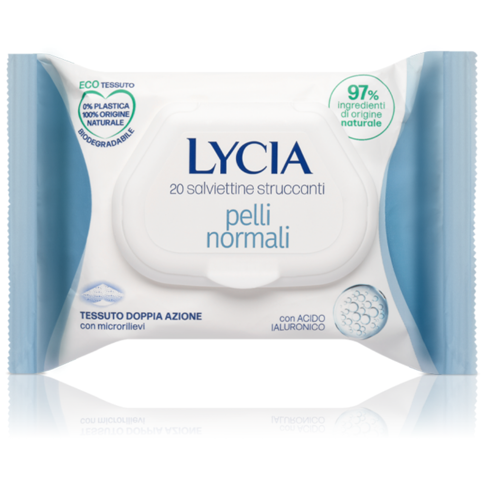 LYCIA SALVIETTE STRUCCANTI 20 PZ PELLI NORMALI CON ACIDO IALURONICO