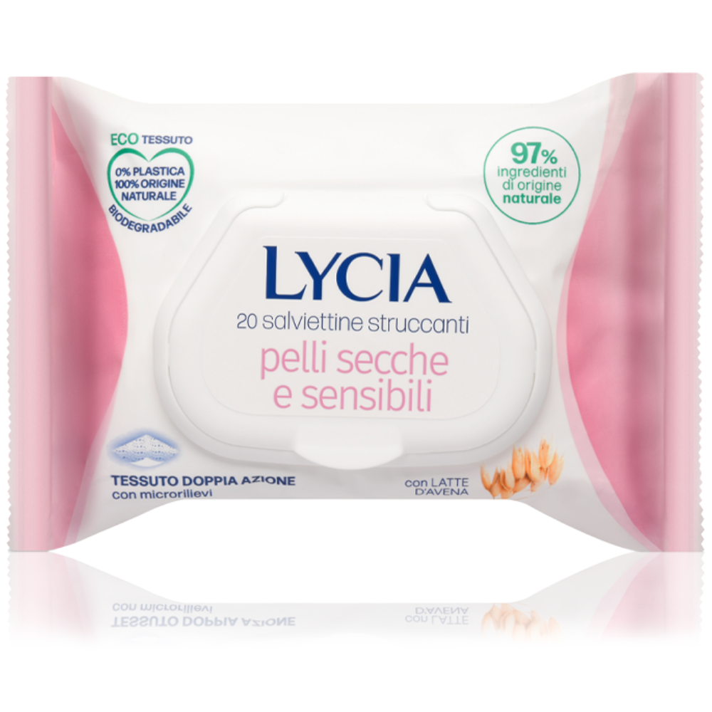LYCIA SALVIETTE STRUCCANTI 20 PZ PELLI SECCE E SENSIBILI