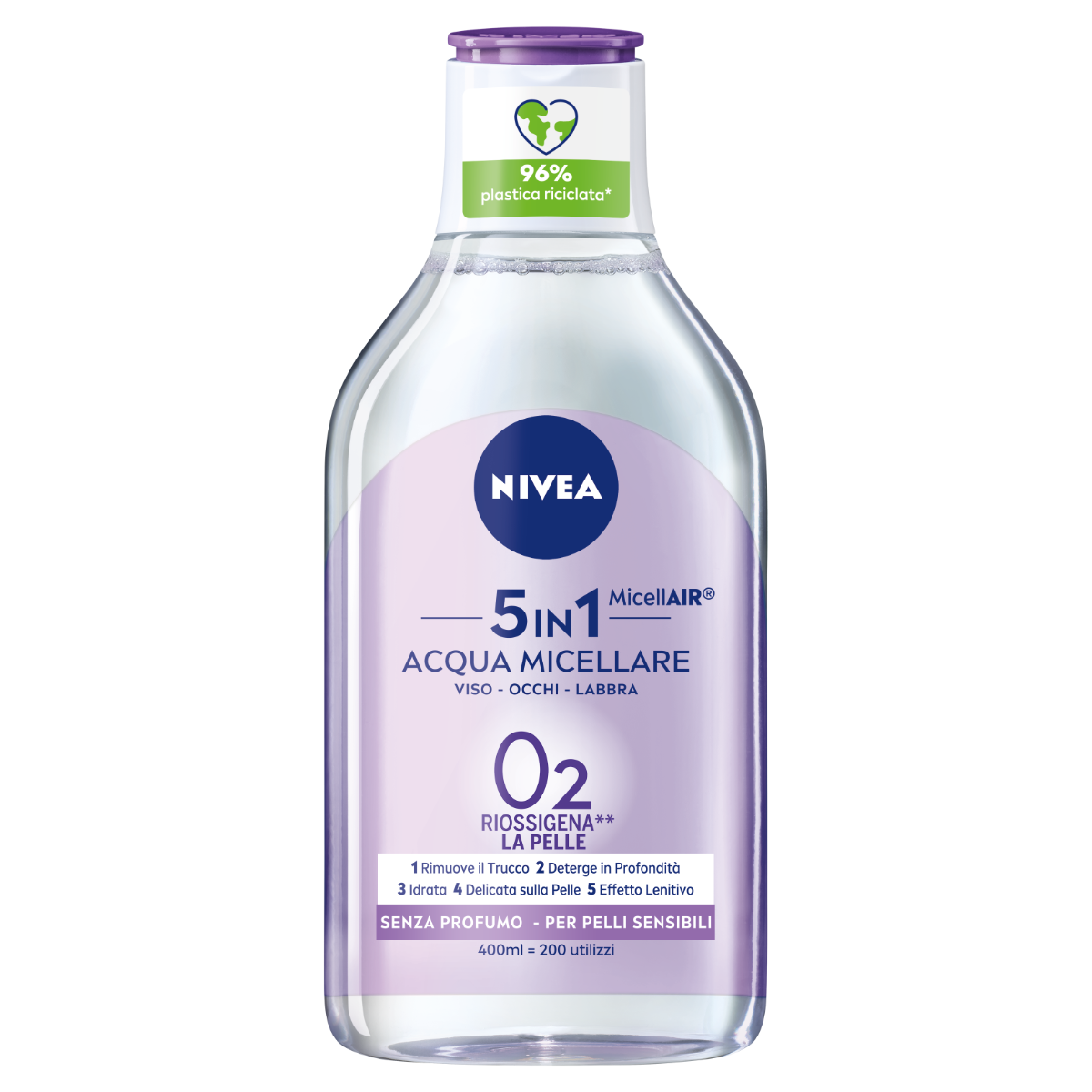 NIVEA ACQUA MICELLARE EXTRA DELICATA 3IN1 400 ML PELLI SENSIBILI