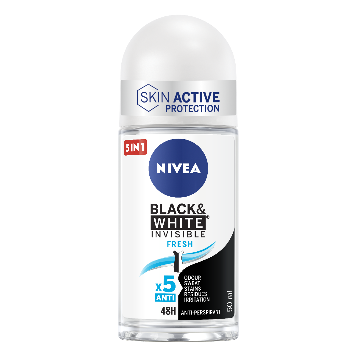 NIVEA DEO ROLL-ON 50 ML INVISIBLE BLAK&WHITE FRESH