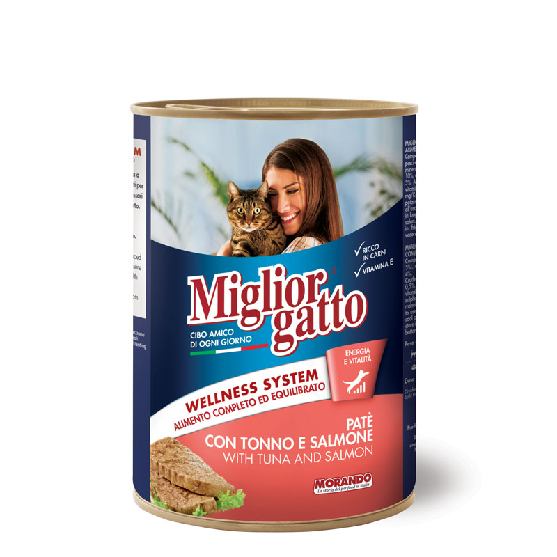 MIGLIORGATTO PATE' TONNO E SALMONE 400 GR