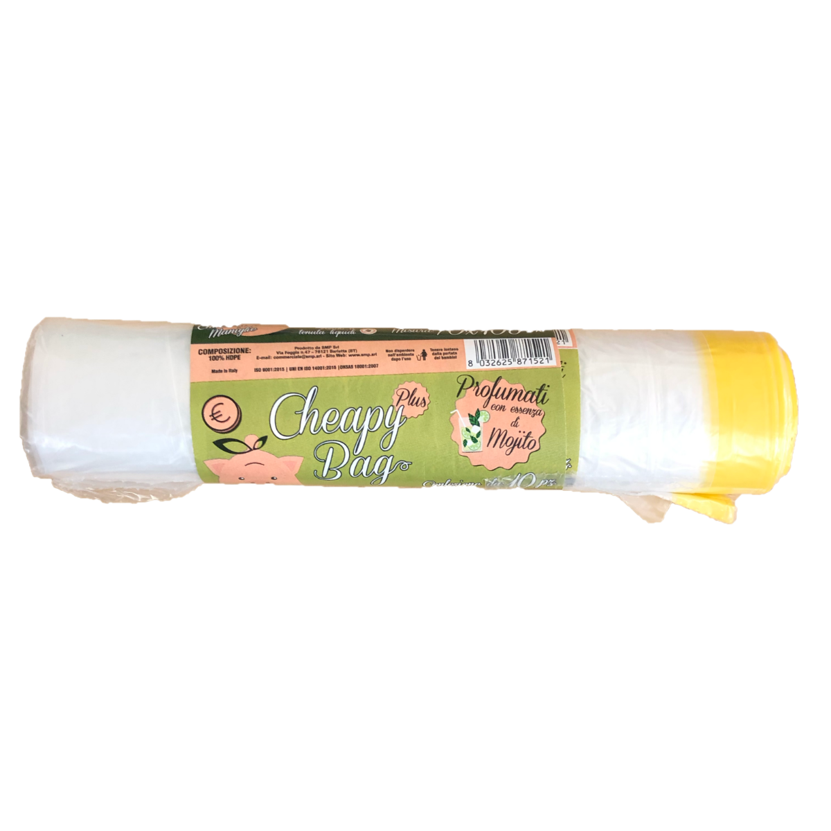 CHEAPY BAG SACCO 70X105 TRASPARENTE PROFUMATO MOJITO