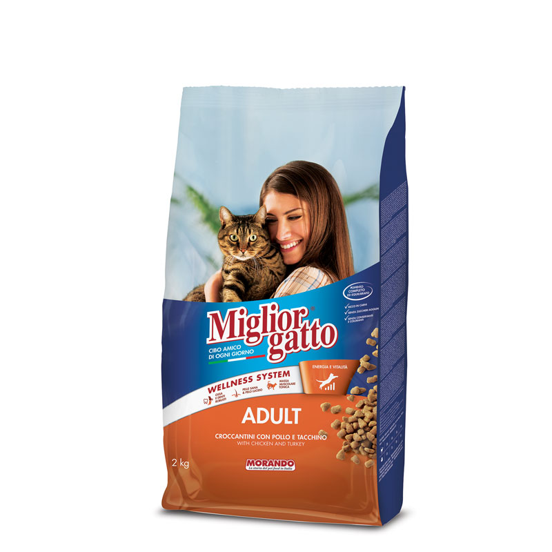 MIGLIORGATTO ADULT CROCCHETTE POLLO TACCHINO VERDURE 2 KG