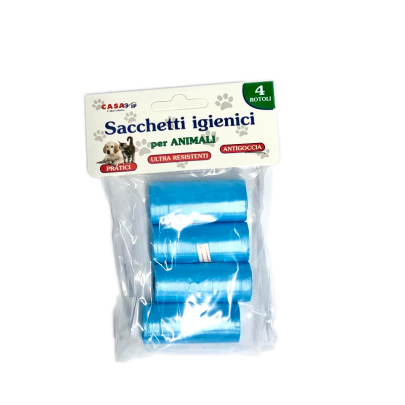 CASAVIP SACCHETTI IGIENICI PER ANIMALI 4 ROTOLI 15 PZ