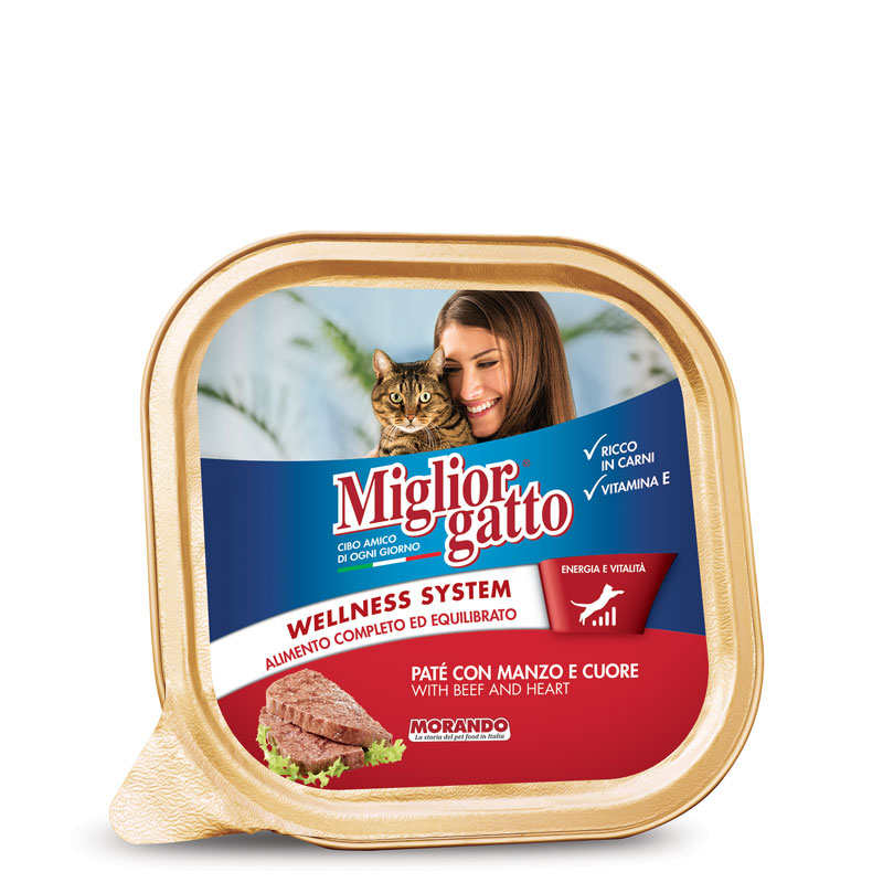 MIGLIORGATTO VASCHETTA PATÈ MANZO E CUORE 100 GR