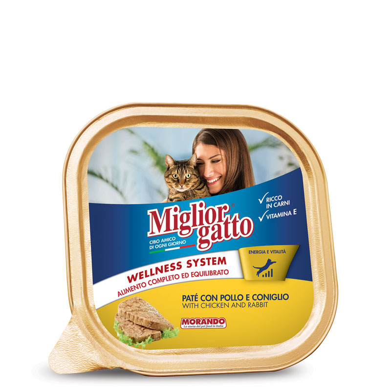 MIGLIORGATTO VASCHETTA PATÈ POLLO E CONIGLIO 100 GR