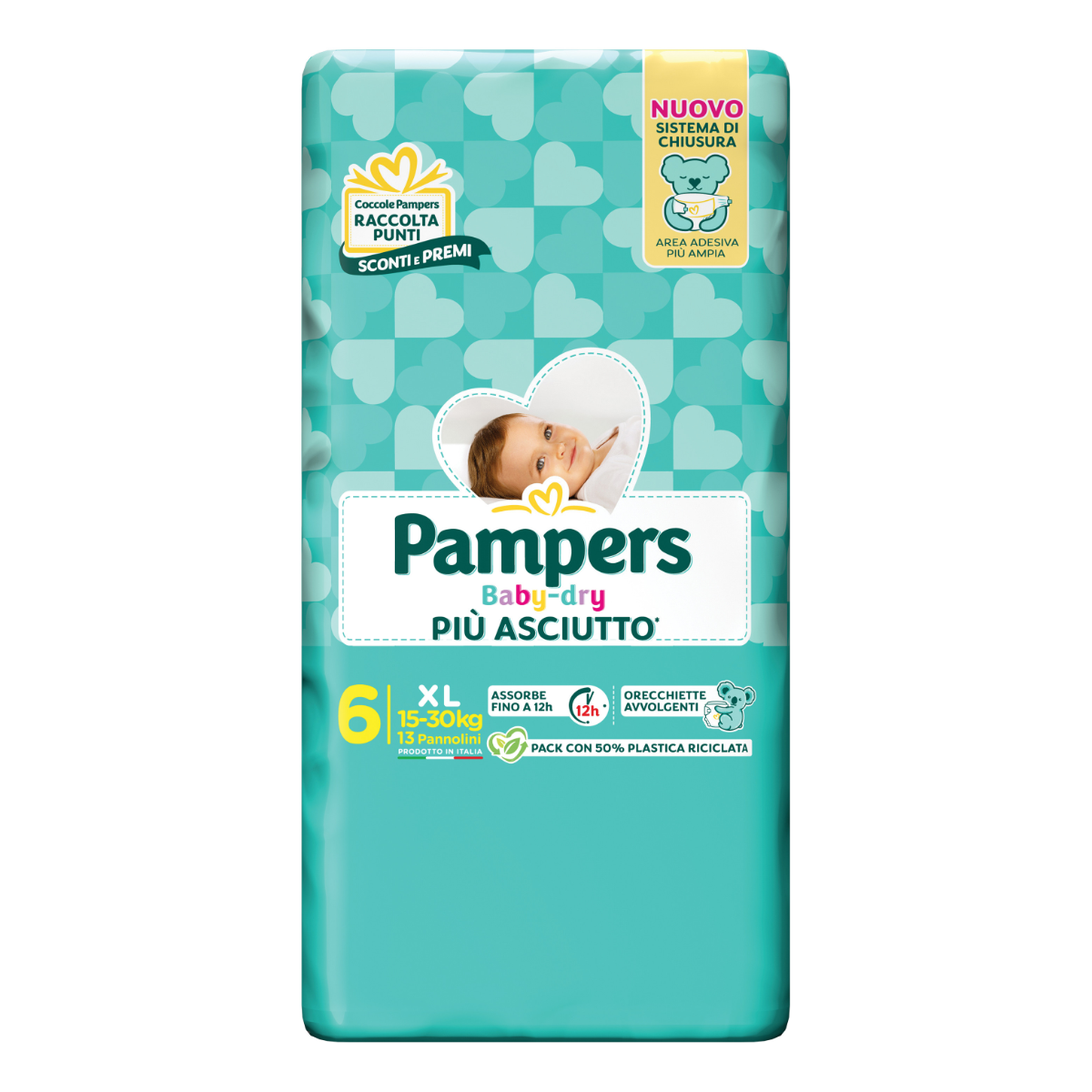 PAMPERS BABY DRY 15-30 KG 6 MISURA EXTRALARGE 13 PZ