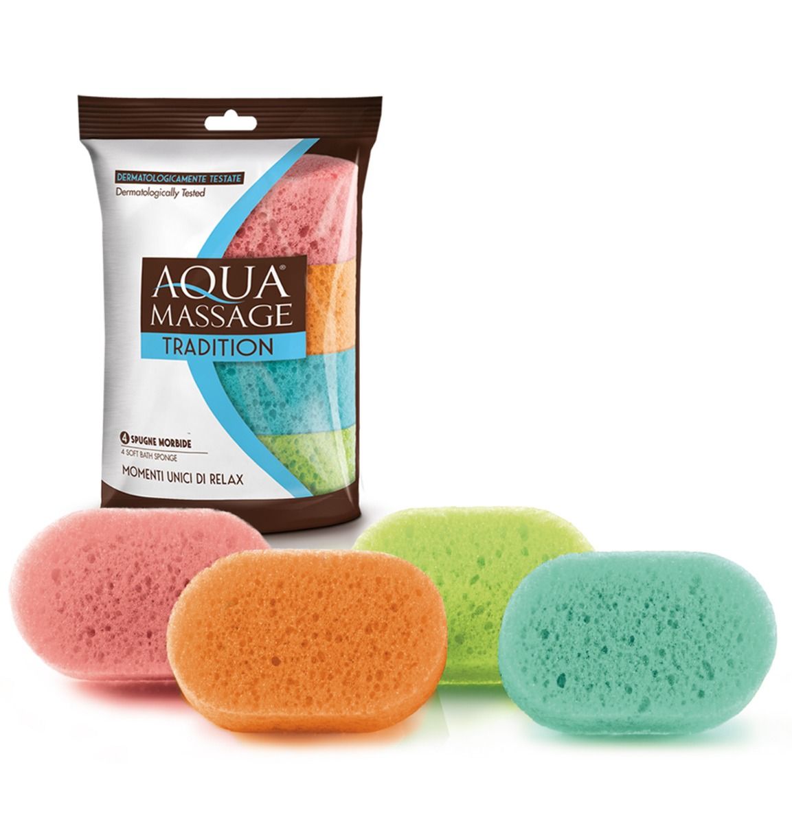 ARIX SPUGNA BAGNO AQUAMASSAGE 4 PZ COLORATE 6014