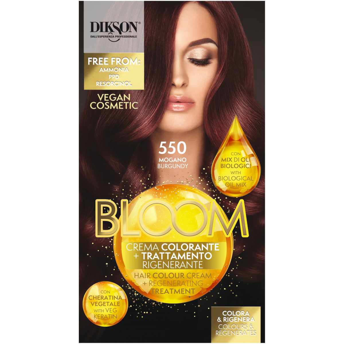DIKSON BLOOM CREMA COLORANTE 550 MOGANO SENZA AMMONIACA
