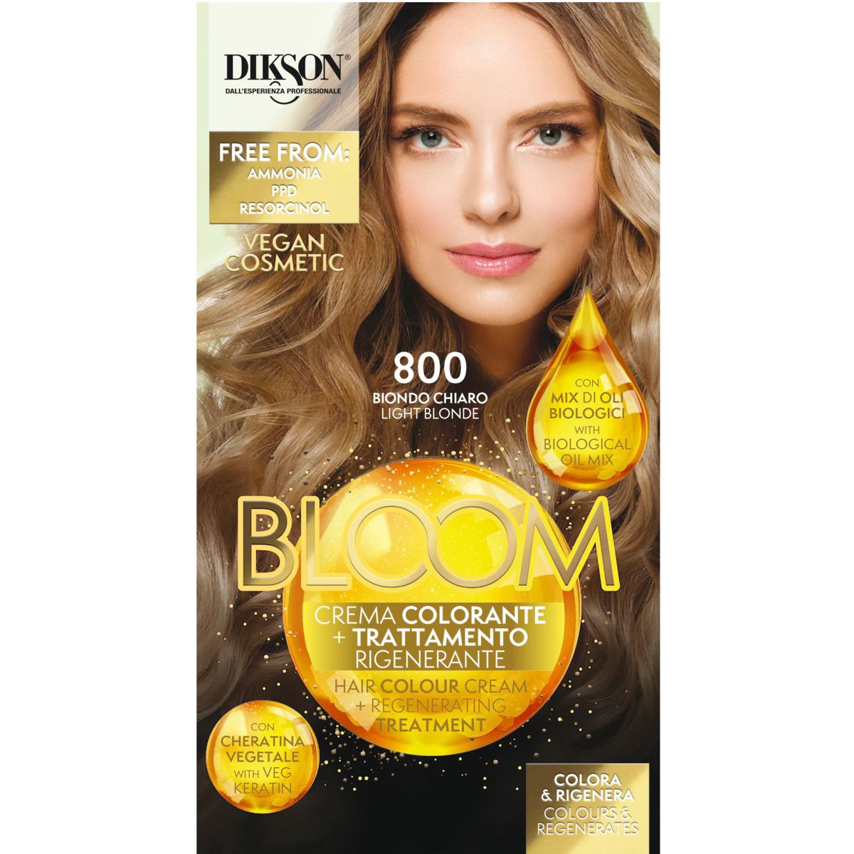 DIKSON BLOOM CREMA COLORANTE 800 BIONDO CHIARO SENZA AMMONIACA