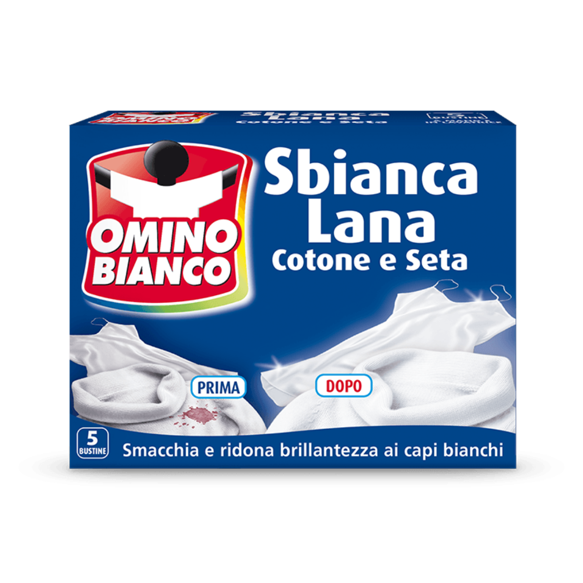 OMINO BIANCO SBIANCA LANA 5 BUSTE 100 GR
