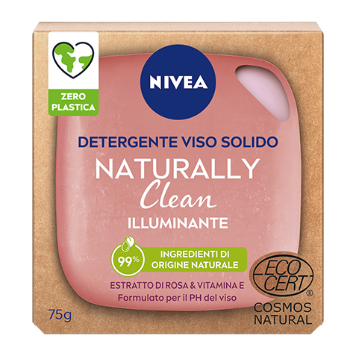 NIVEA NATURALLY CLEAN DETERGENTE VISO SOLIDO ILLUMINANTE 75 GR  94434