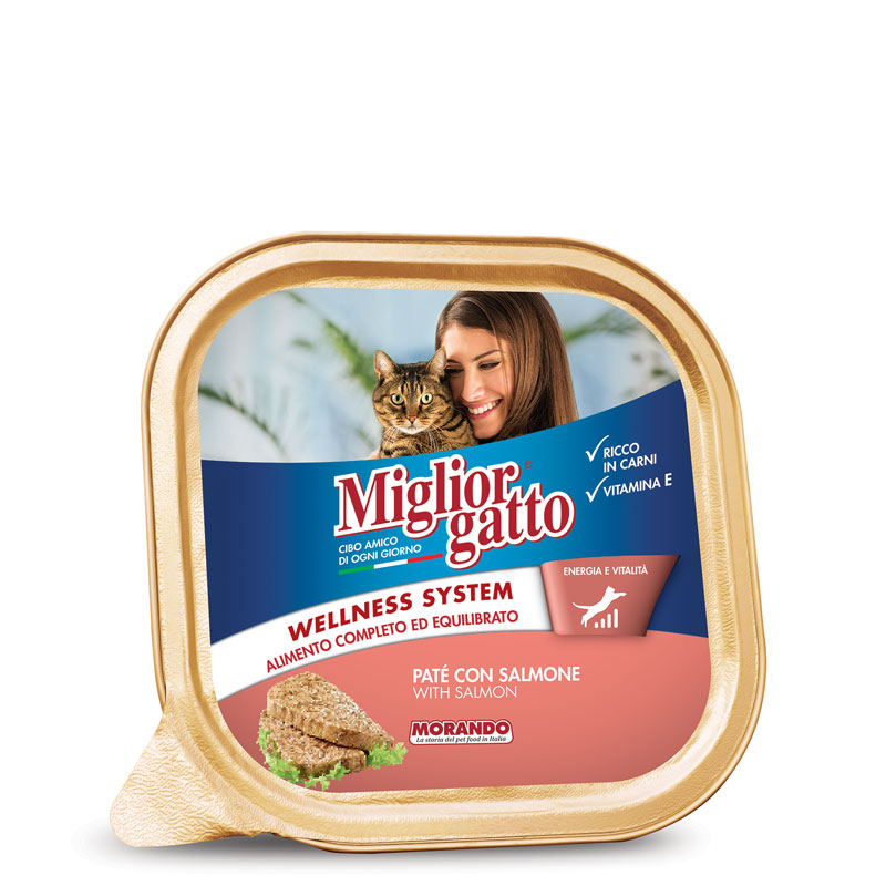 MIGLIORGATTO VASCHETTA PATÈ SALMONE 100 GR