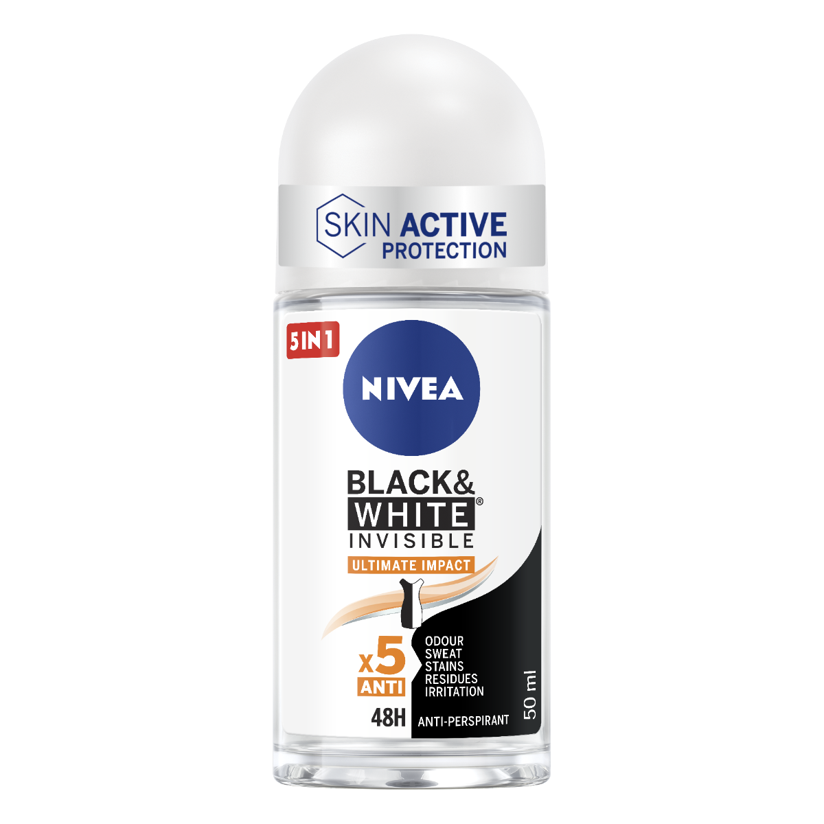 NIVEA DEO ROLL-ON 50 ML INVISIBLE BLAK&WHITE ULTIMATE IMPACT
