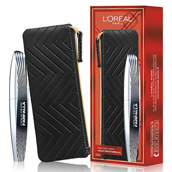 L'OREAL KIT MASCARA CIGLIA FINTE FARFALLA + POCHETTE