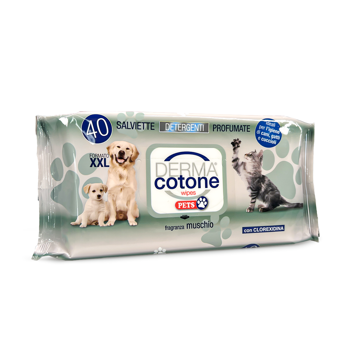 DERMACOTONE SALVIETTE PER ANIMALI 40 PZ XXL MUSCHIO BIANCO