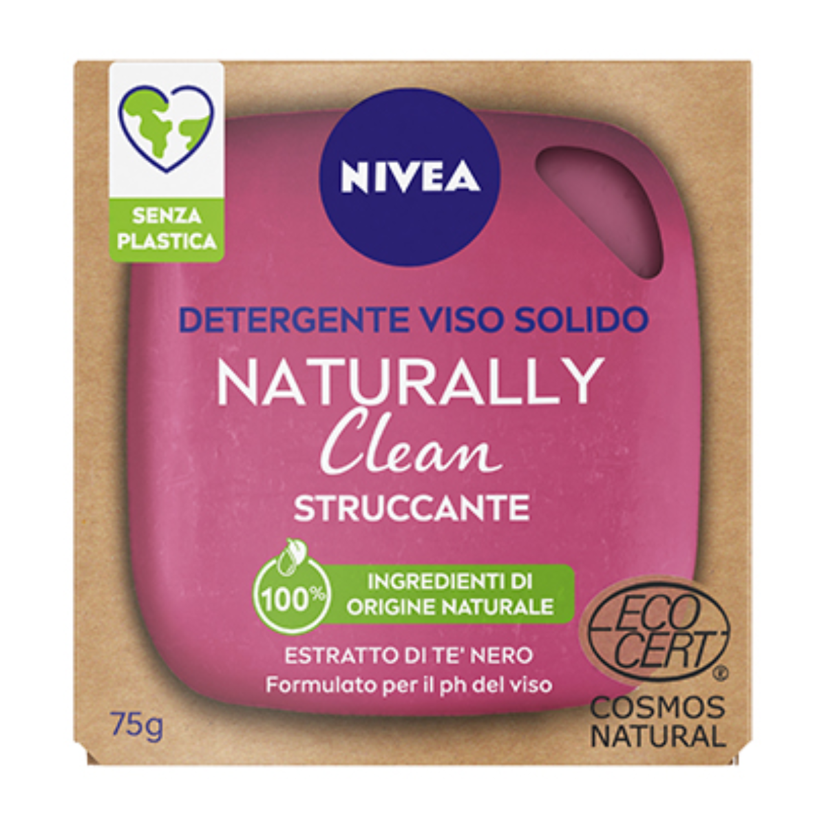 NIVEA NATURALLY CLEAN STRUCCANTE VISO SOLIDO 75 GR