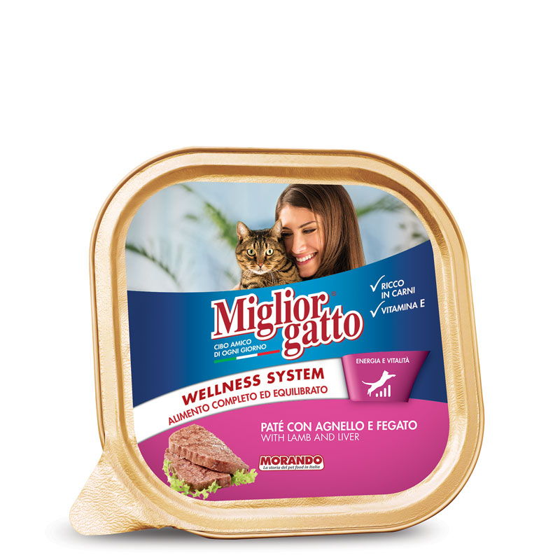 MIGLIORGATTO VASCHETTA PATÈ AGNELLO E FEGATO 100 GR