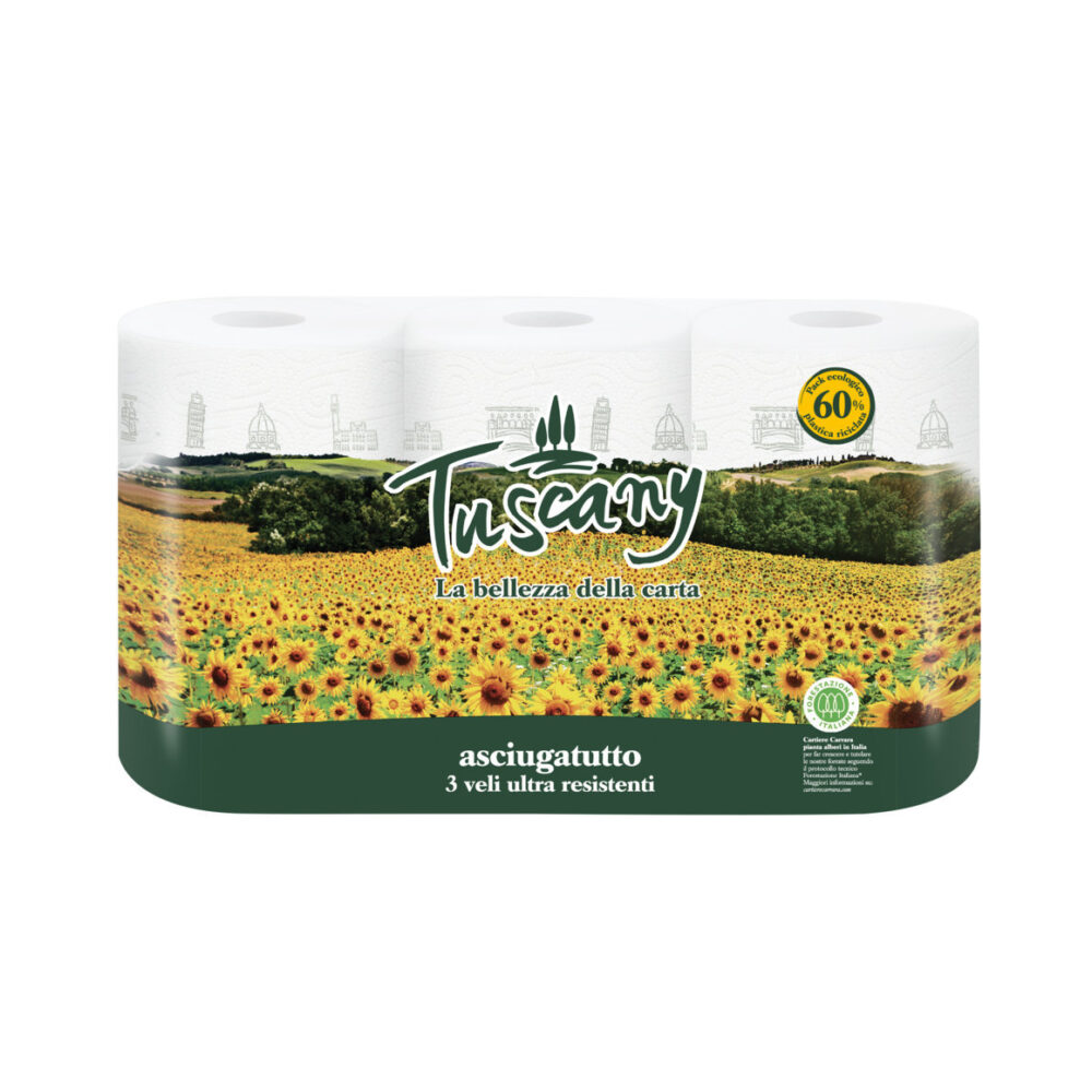 TUSCANY ASCIUGATUTTO 3 ROTOLI 3 VELI