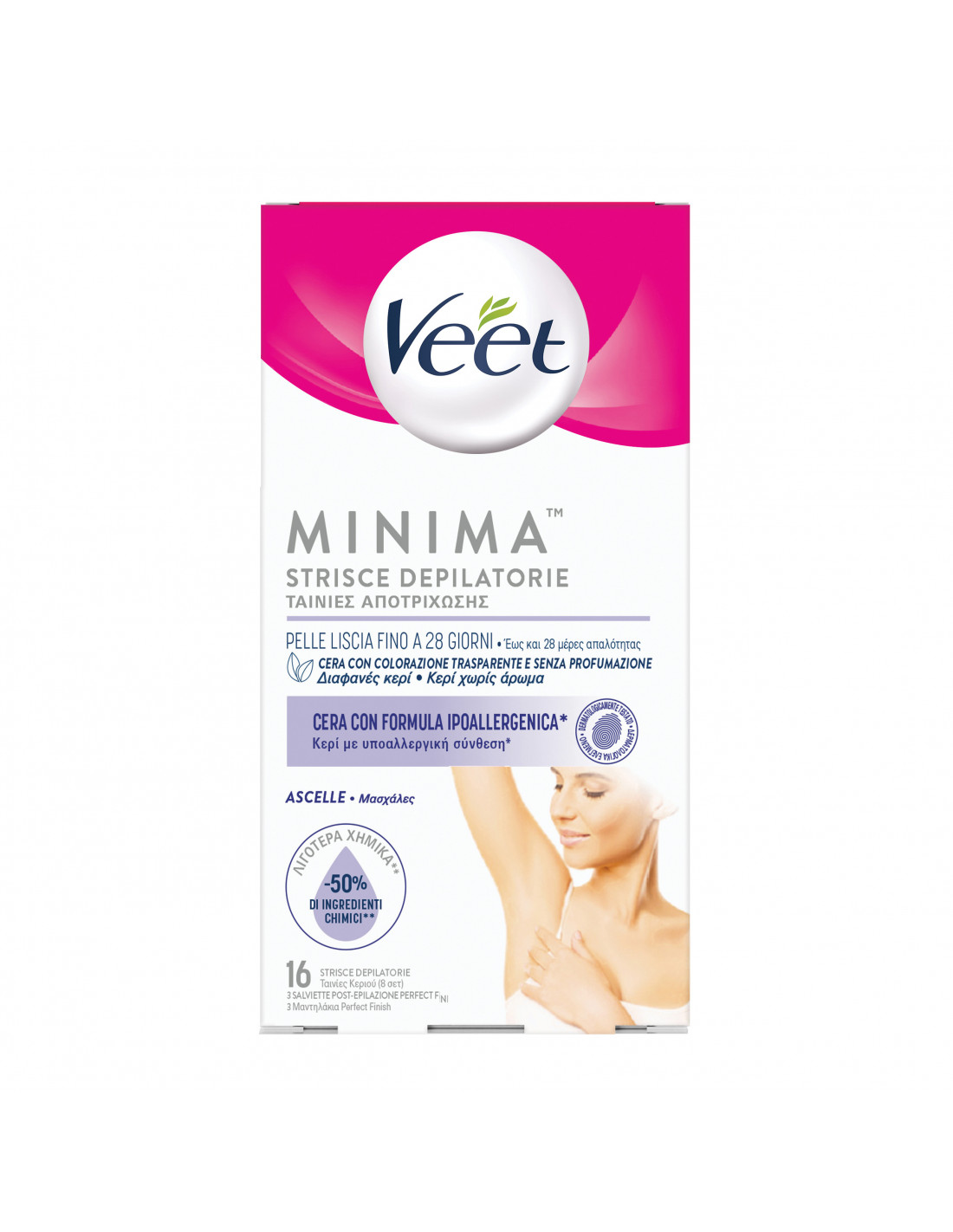 VEET MINIMA STRISCE DEPILATORIE ASCELLE 16 PZ
