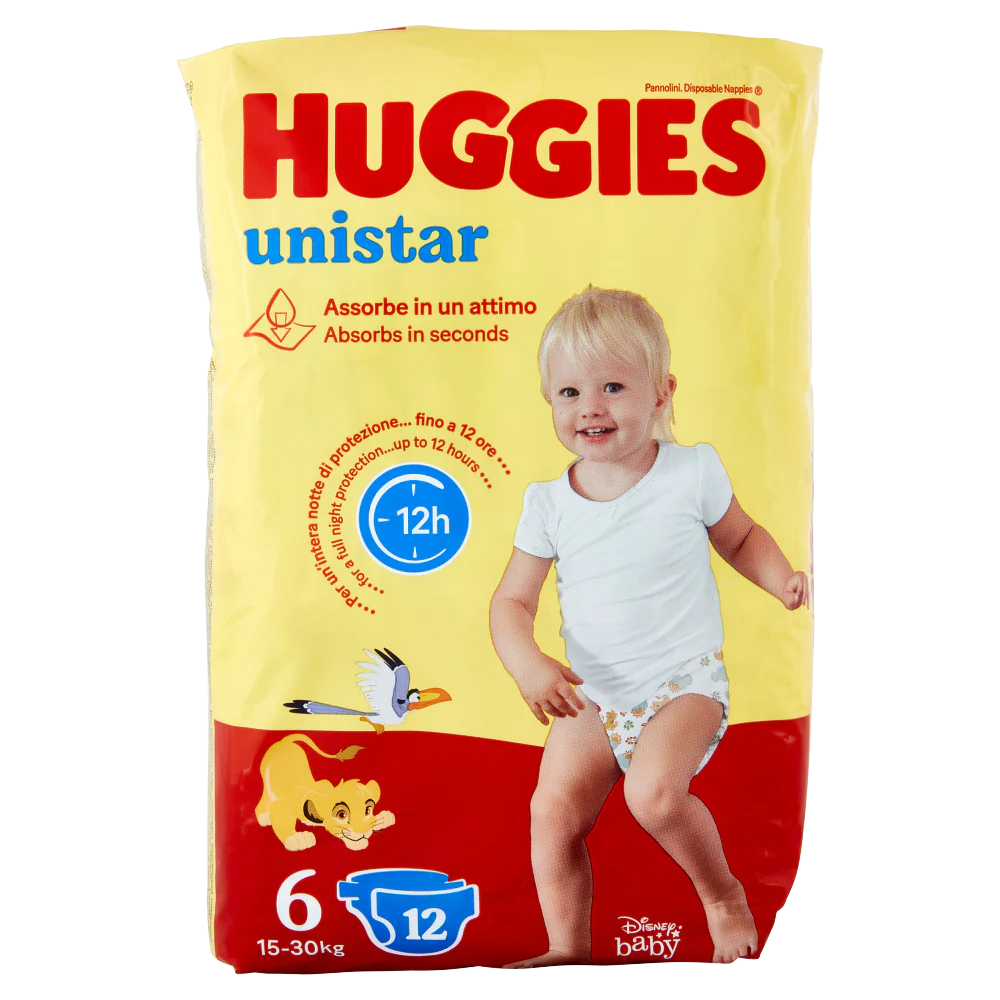 HUGGIES UNISTAR 15-30 KG 6 MISURA