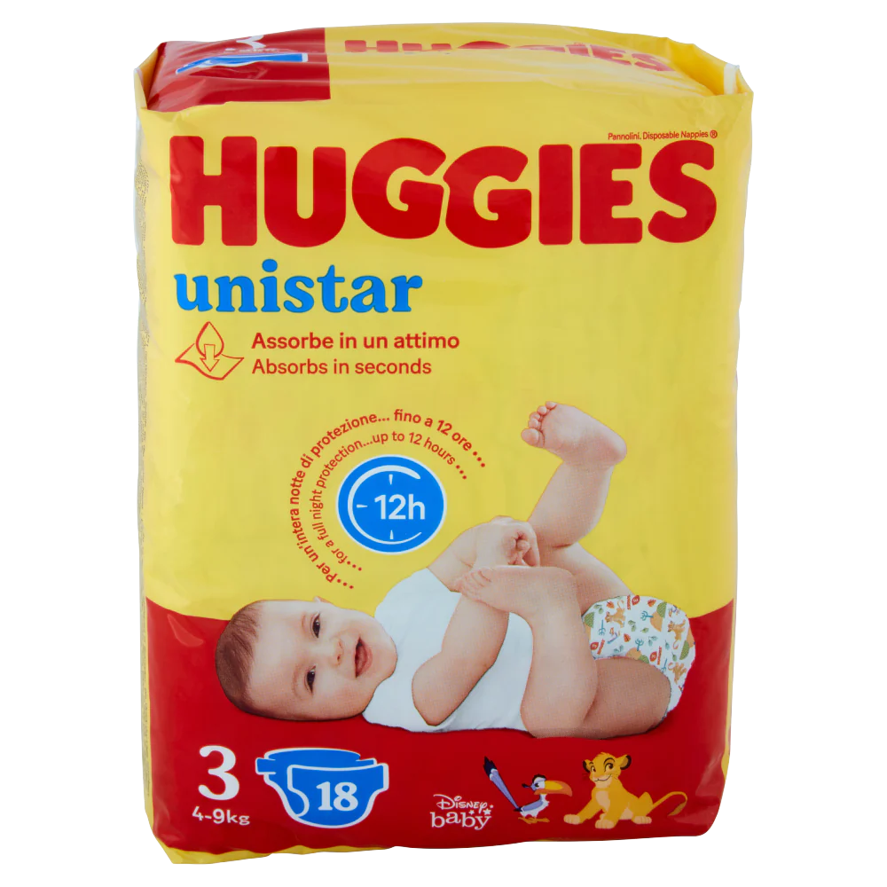 HUGGIES UNISTAR 4-9 KG 3 MISURA