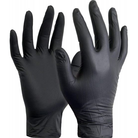 DERMOCARE GUANTI NITRILE NERO 100 PZ MISURA M