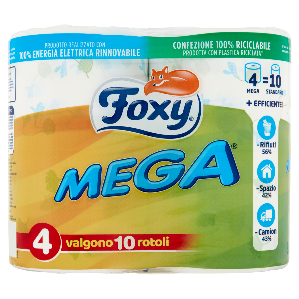 FOXY IGIENICA 4 ROTOLI MEGA 2 VELI DECORATA