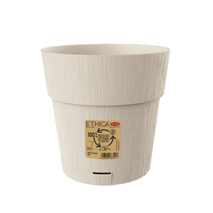 STEFANPLAST VASO ETHICA DIAMETRO 20 ALTEZZA 19 CON SOTTOVASO GESSO