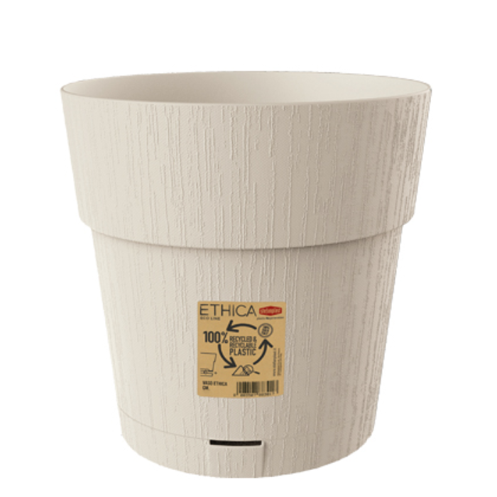 STEFANPLAST VASO ETHICA DIAMETRO 25 ALTEZZA 25 CON SOTTOVASO GESSO