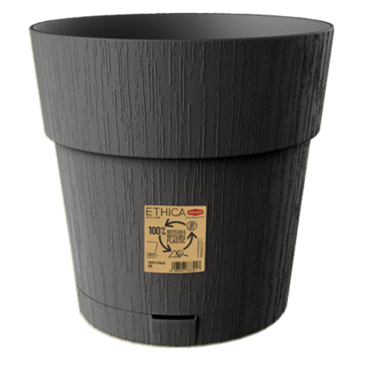 STEFANPLAST VASO ETHICA DIAMETRO 30 ALTEZZA 29 CON SOTTOVASO GRAFITE