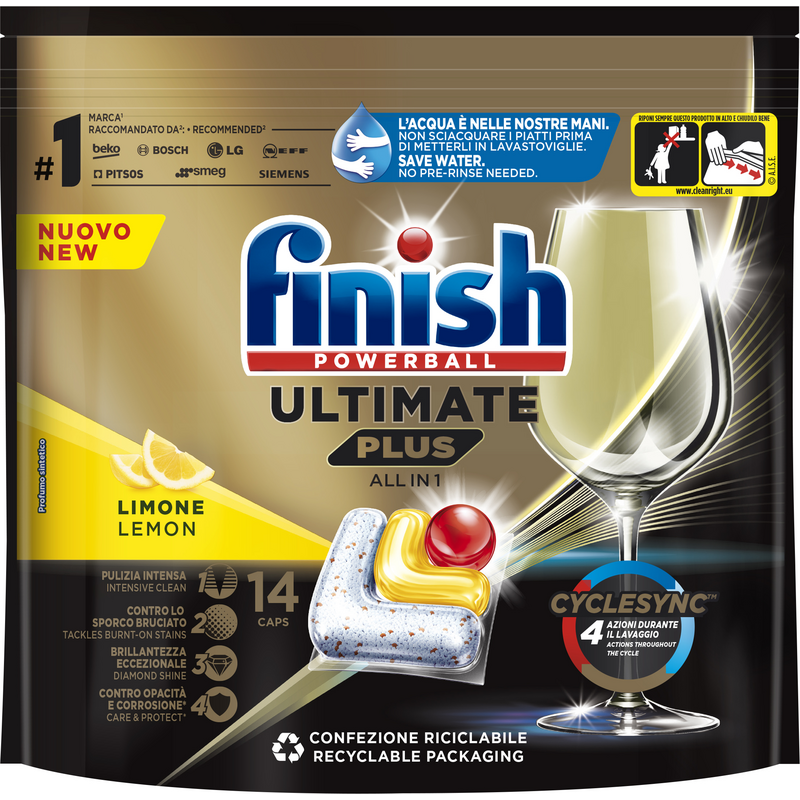 FINISH PASTIGLIE ULTIMATE PLUS LEMON 14 PZ