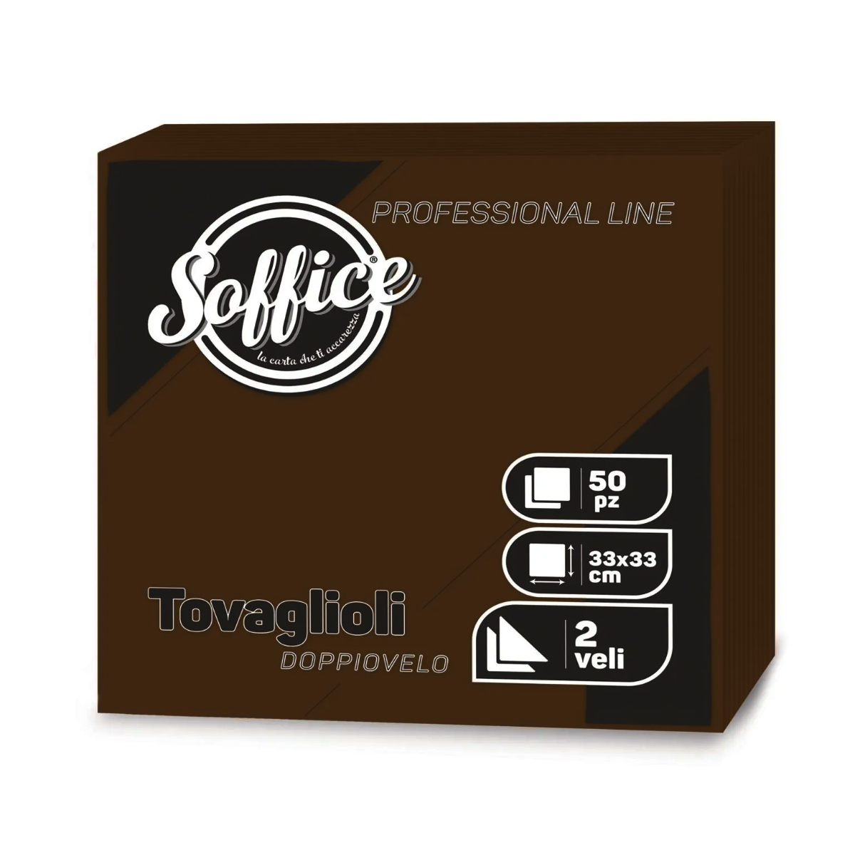 SOFFICE TOVAGLIOLI 2 VELI 33X33 50 PZ MARRONE