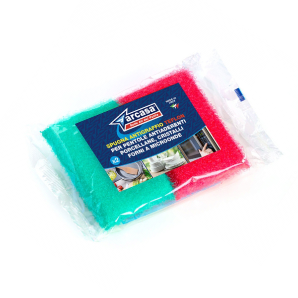 ARCASA SPUGNA PIATTI X 2 ABRASIVA ANTIGRAFFIO IN TEFLON