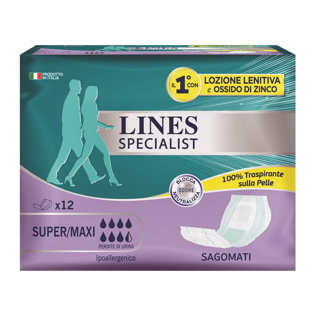 LINES SPECIALIST ASSORBENTI INCONTINENZA UNISEX SUPER MAXI 12 PZ