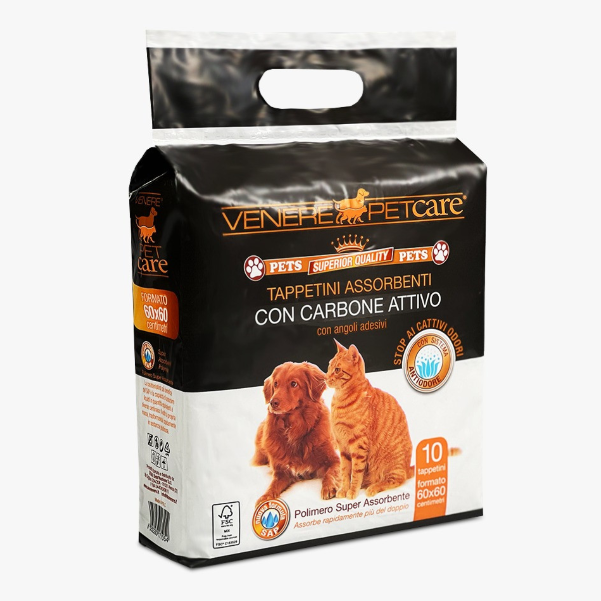 VENERE TAPPETINI ANIMALI 60X60 CARBONI ATTIVI DERMACOTONE 10PZ