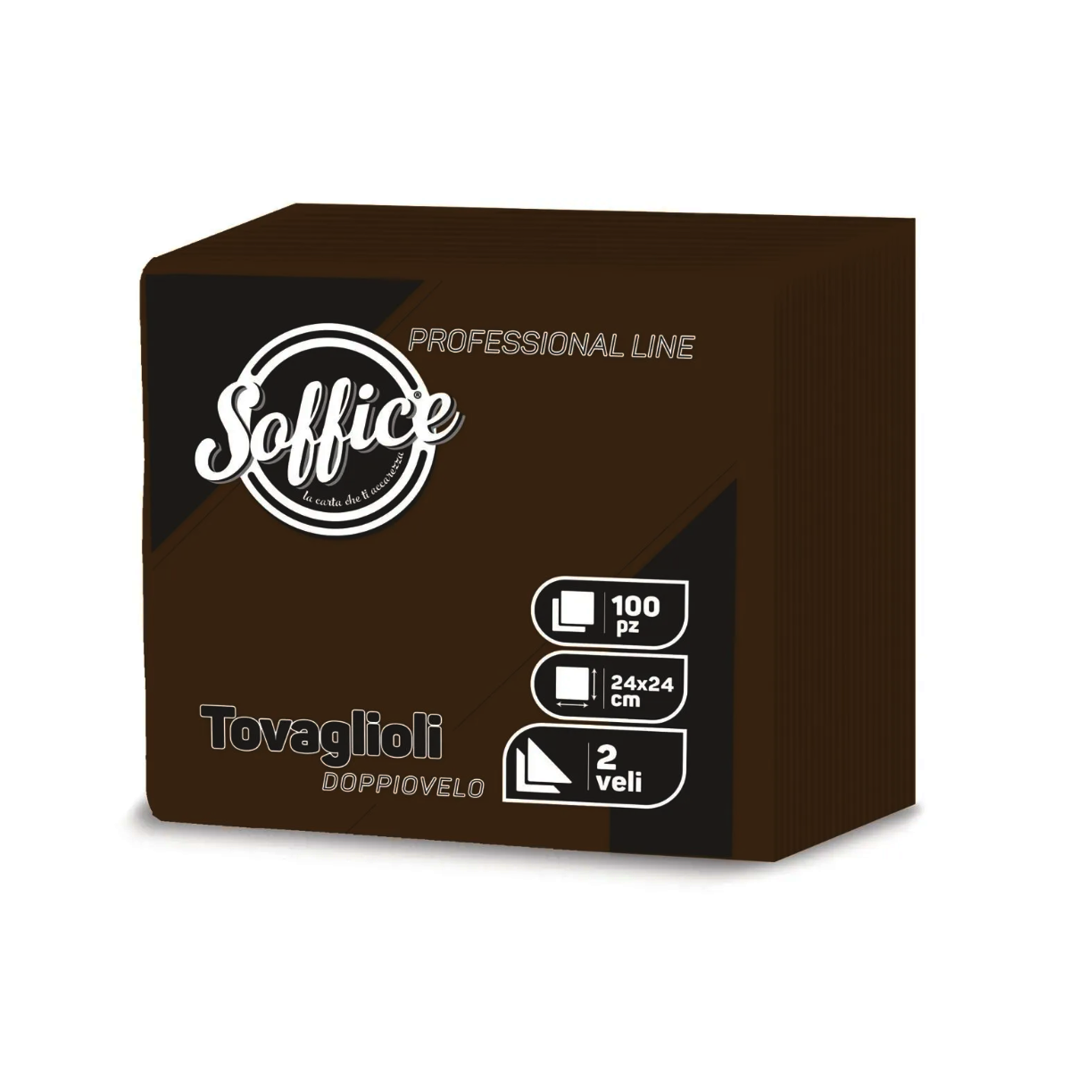 SOFFICE TOVAGLIOLI 2 VELI 24X24 100 PZ MARRONE