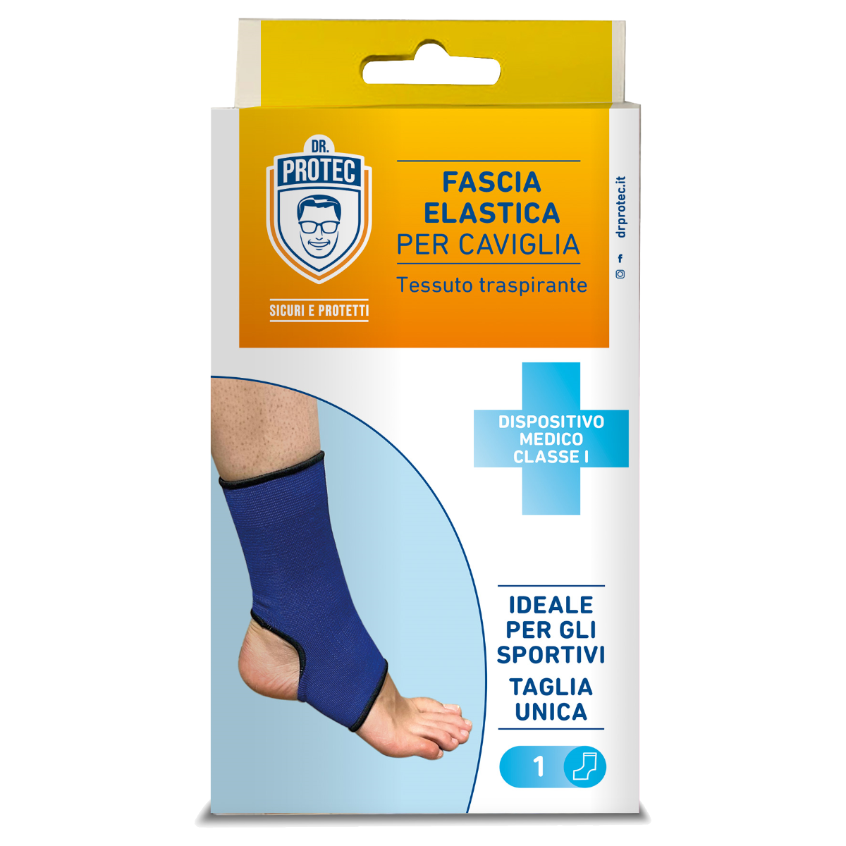 DR. PROTEC FASCIA ELASTICA CAVIGLIA BLU 1PZ