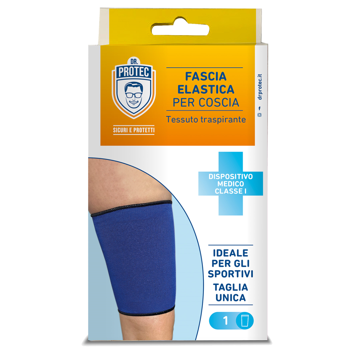 DR. PROTEC FASCIA ELASTICA COSCIA BLU 1PZ