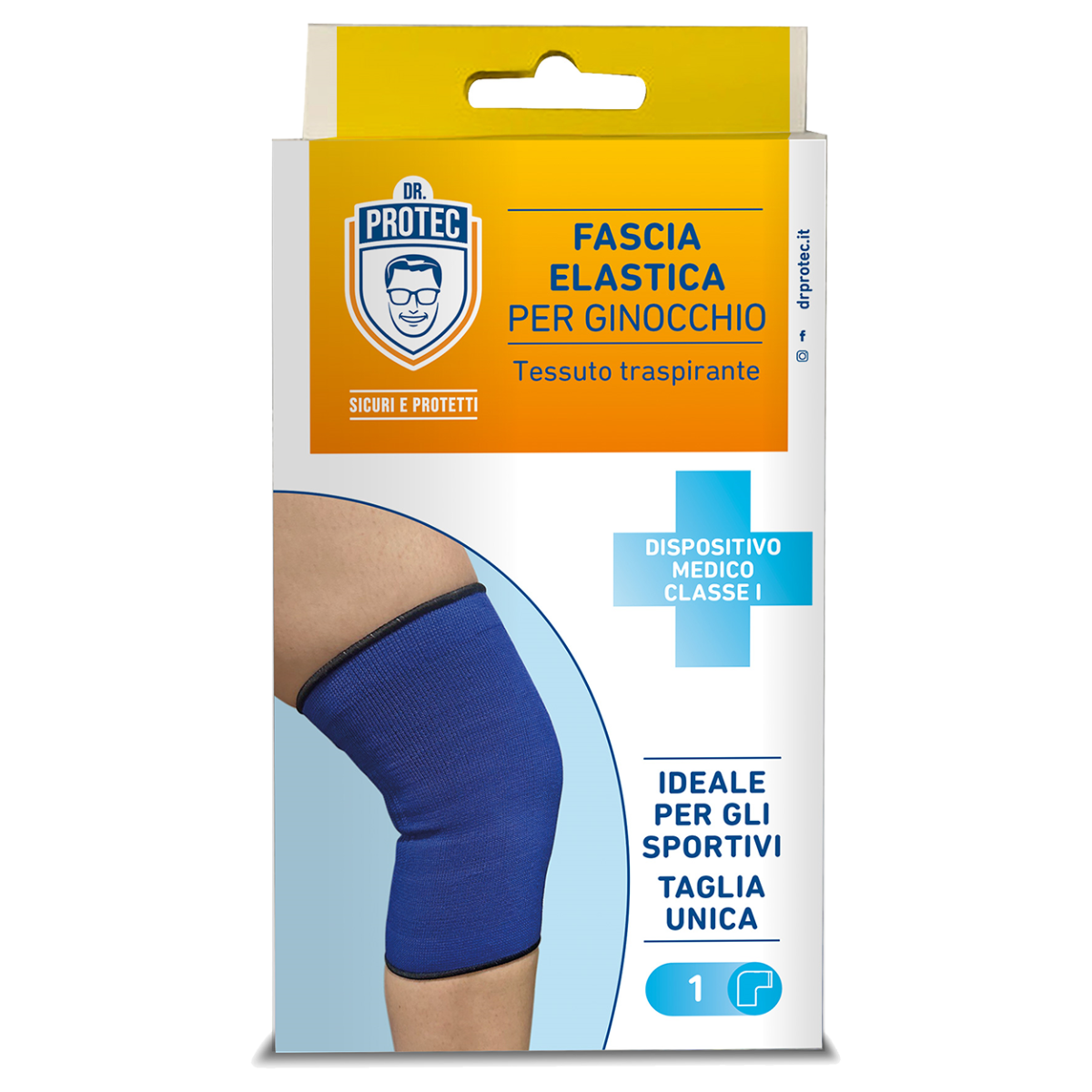 DR. PROTEC FASCIA ELASTICA GINOCCHIO BLU 1PZ