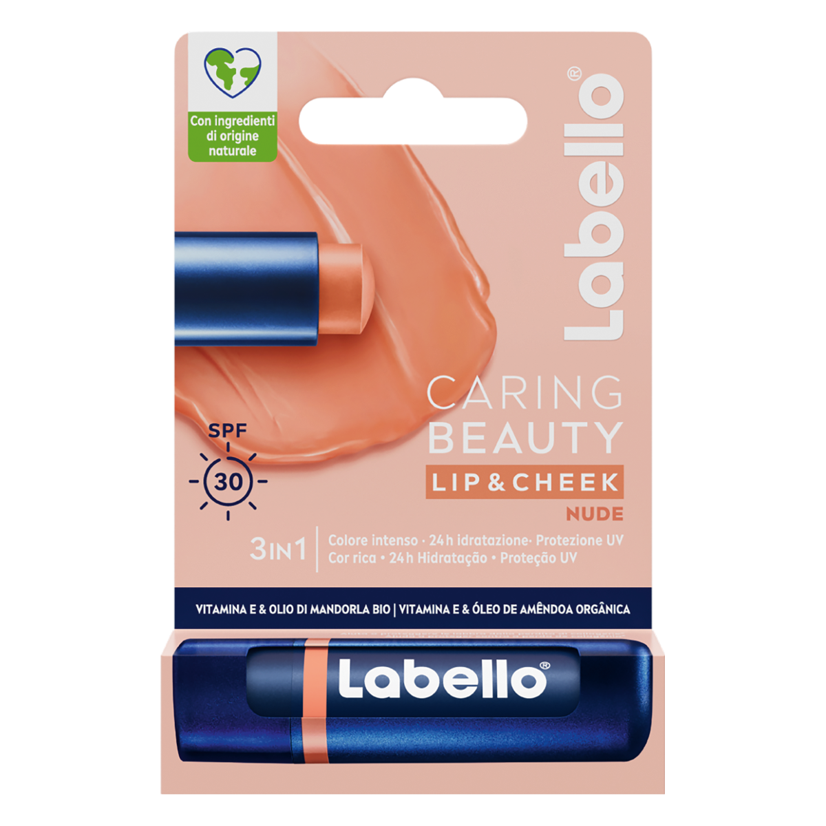 LABELLO CARING BAUTY 4,8 GR PROTEGGE IDRATA E COLORA LABBRA E GUANCE NUDE