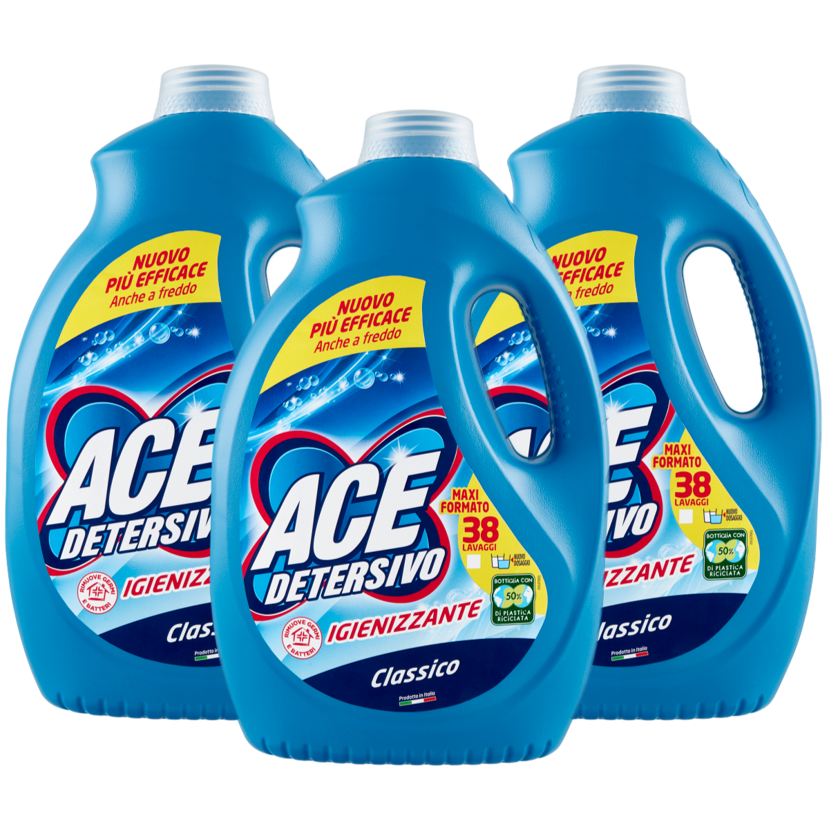 ACE LIQUIDO LAVATRICE 38 LAVAGGI CLASSICO IGIENIZZANTE