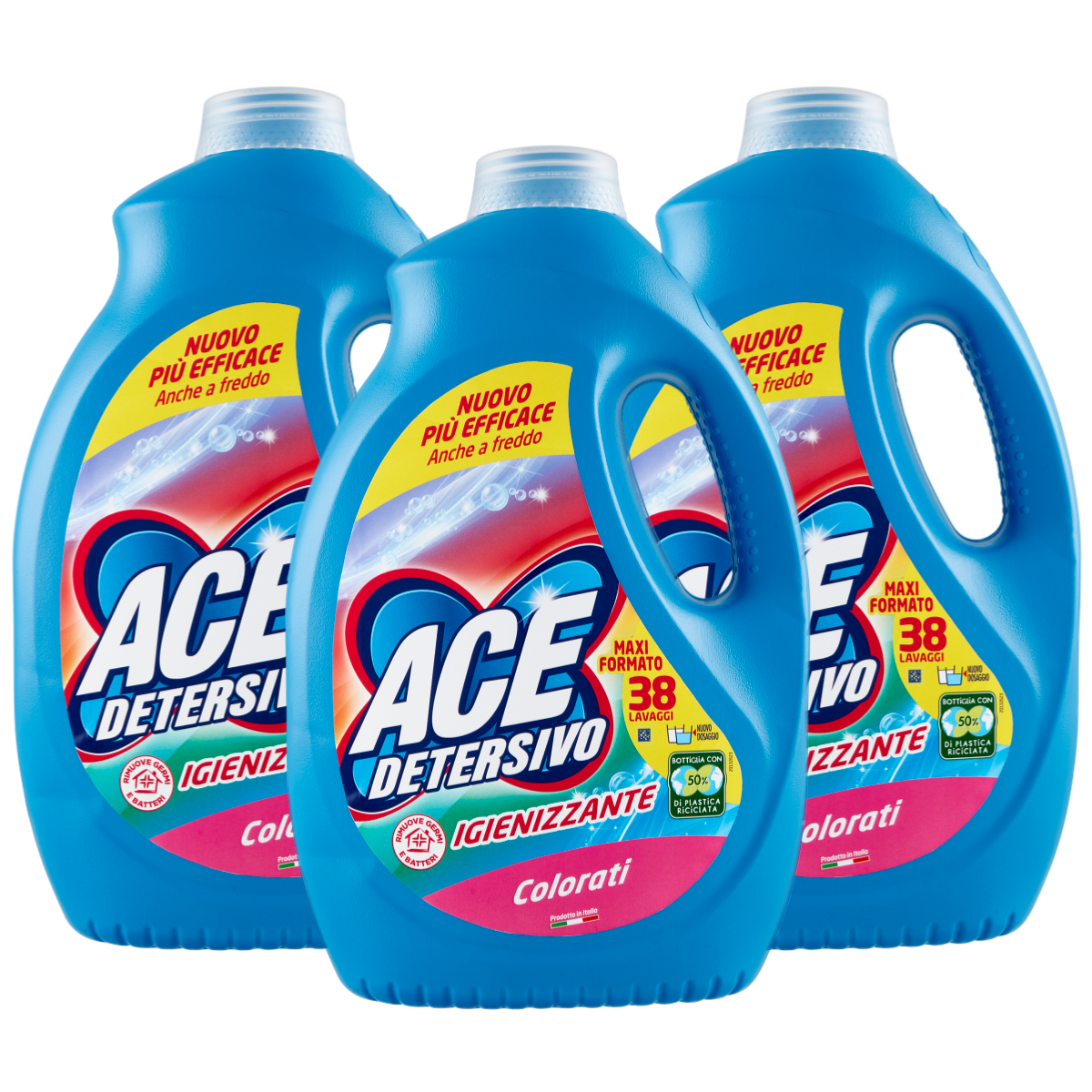 ACE LIQUIDO LAVATRICE 38 LAVAGGI COLOR IGIENIZZANTE