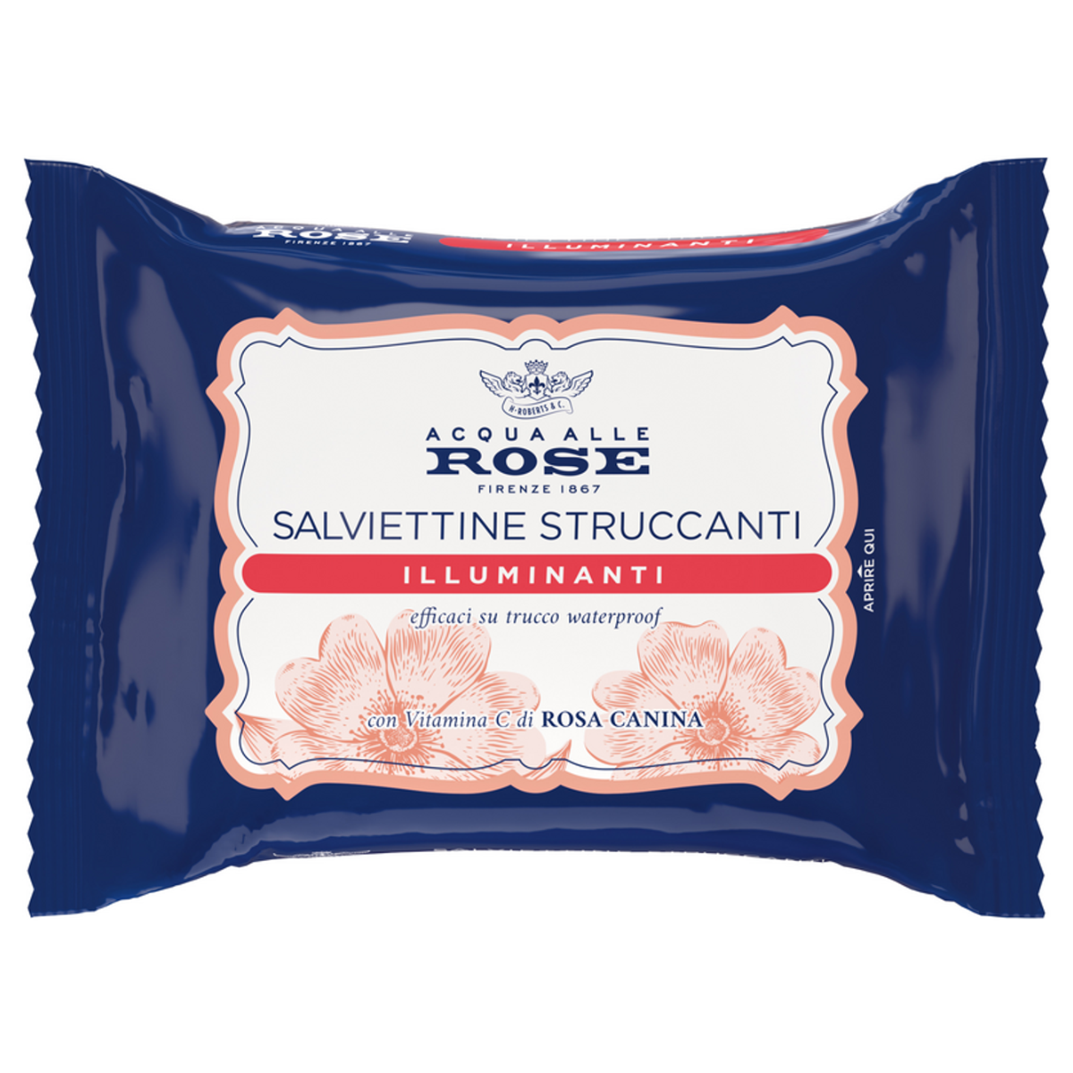 ROBERTS ACQUA DI ROSE SALVIETTE STRUCCANTI 20 PZ ILLUMINANTI
